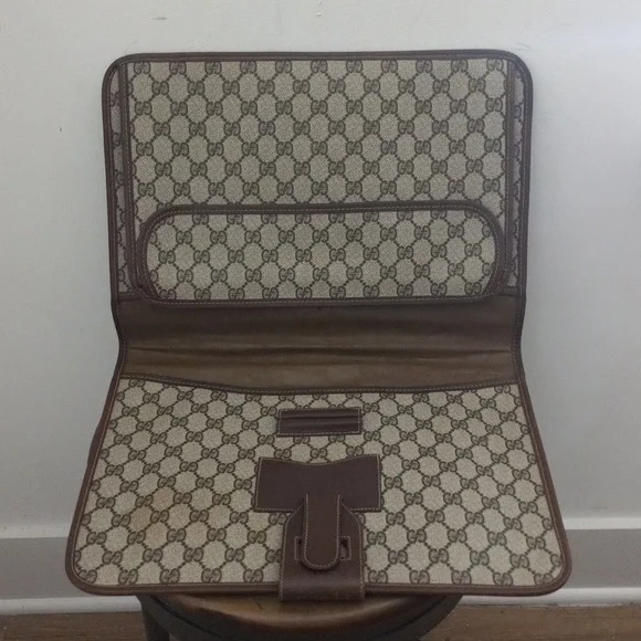 Authentic Vintage Gucci GG Monogram Supreme Sherry Web Ophidia Portfolio Laptop - Picture 9 of 11